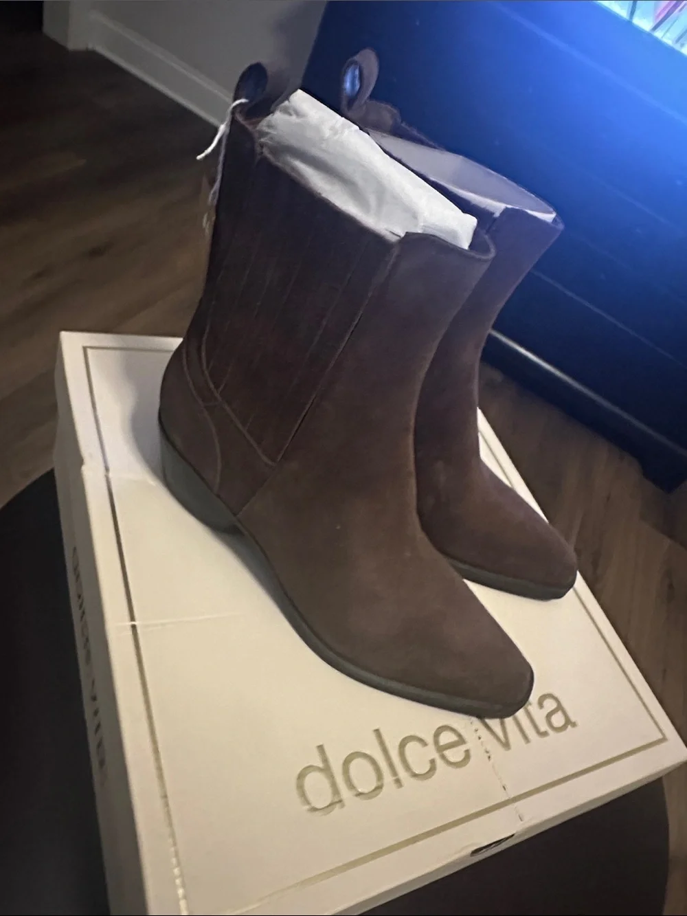 Dolce Vita Taupe Suede Chelsea Ankle Boot
